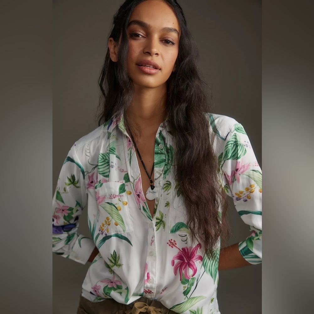 NWT By Anthropologie Relaxed Buttondown Blouse